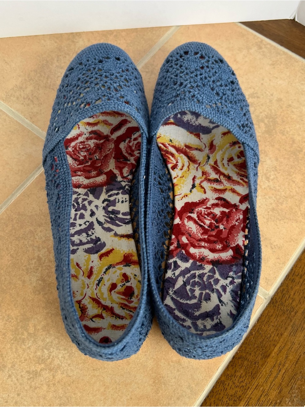 Soho Crochet Ballet Flats Slip On Shoes Blue Women’s 7.5 - Picture 8 of 11